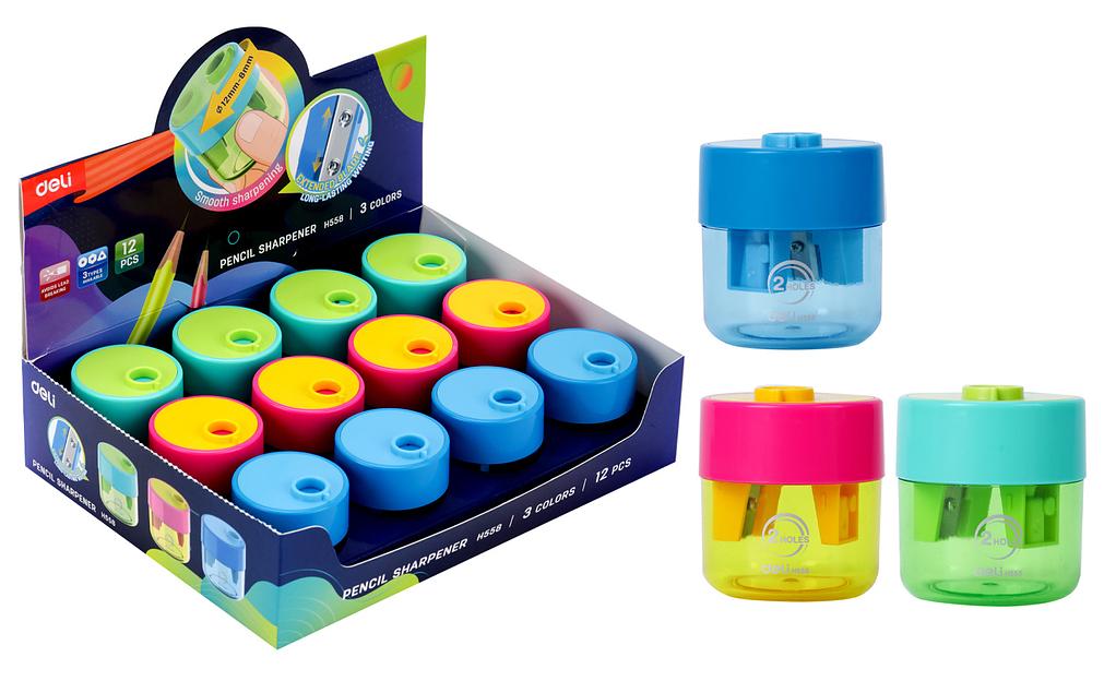 Точилка для карандашей ручная Deli EH558 1 отверстие пластик ассорти фото 1