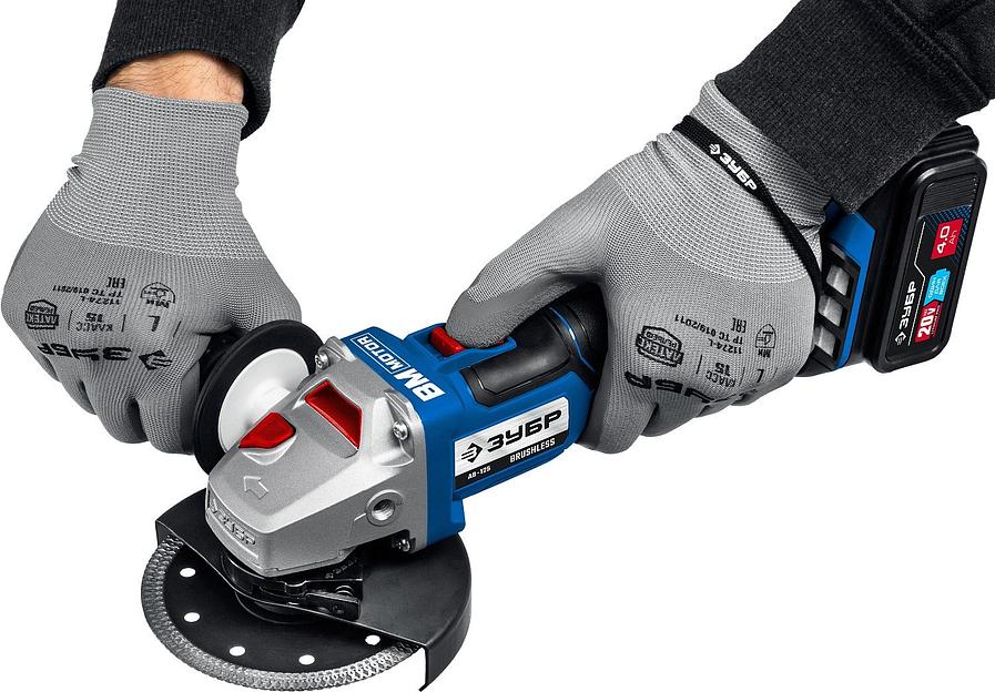 Углошлифовальная машина Зубр AB-125-41 1200Вт 10000об/мин рез.шпин.:M14 d=125мм фото 9