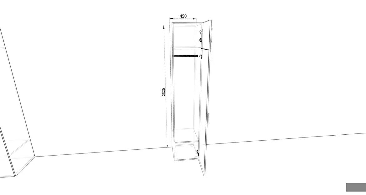 Шкаф распашной Sanvut 450х500х2325 мм ОПТ фото 7