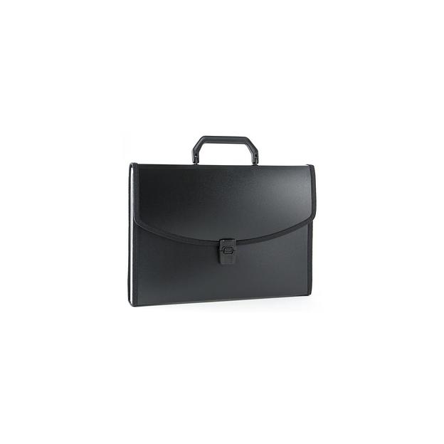 Портфель Бюрократ -BPP6LBLCK, 6 отд., A4, с окантовкой, пластик, 0.7мм, черный фото 1