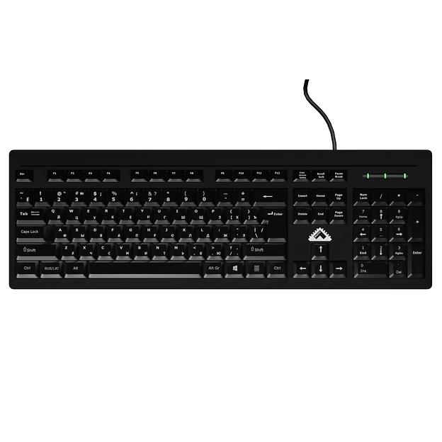 Клавиатура БЕШТАУ КЛ104РУ (SG) (104 клавиши, USB, 1,8 м, цвет русской/латинской раскладки Белый/Белый, лазерная гравировка, черная / МИНПРОМТОРГ (МПТ)) фото 1