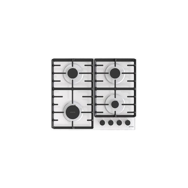Газовая варочная панель Gorenje GT642SYW, 4 конфорки, закаленное стекло, белый фото 1