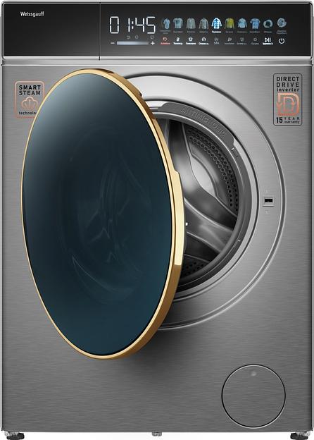 Стиральная машина Weissgauff WMD 58411 Direct Drive Inverter Premium Steam Stee загр.фронтальная макс.:11кг (с сушкой) нержавеющая сталь фото 3