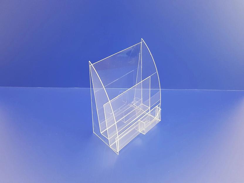 Подставка для буклетов ф-а4(2 яруса)с визитницей. фото 1