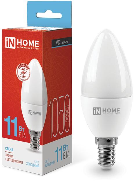 Лампа светодиодная LED-СВЕЧА-VC 11Вт 230В Е14 6500К 1050Лм IN HOME фото 1