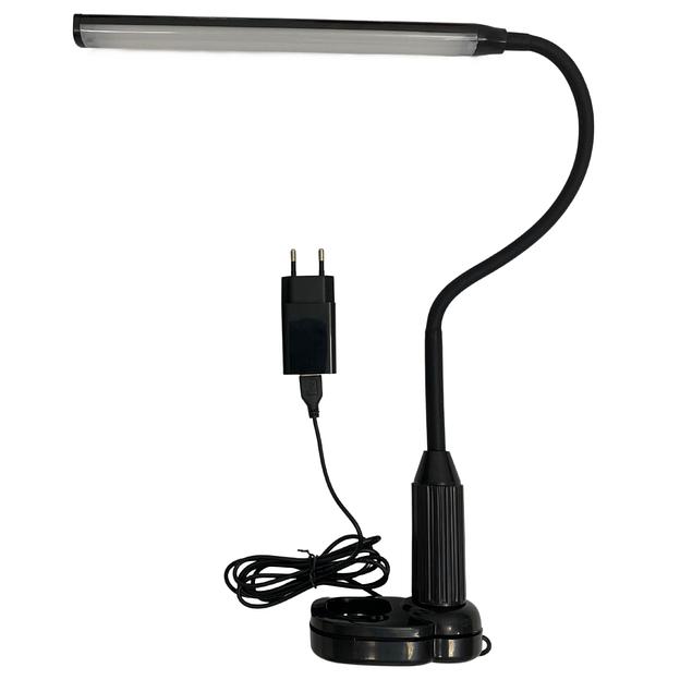 Светильник TLD-572 Black/LED/500Лм/4500K/Diммer настольный светодиодный на струбцине, 7W. Сенсорный выключатель фото 2