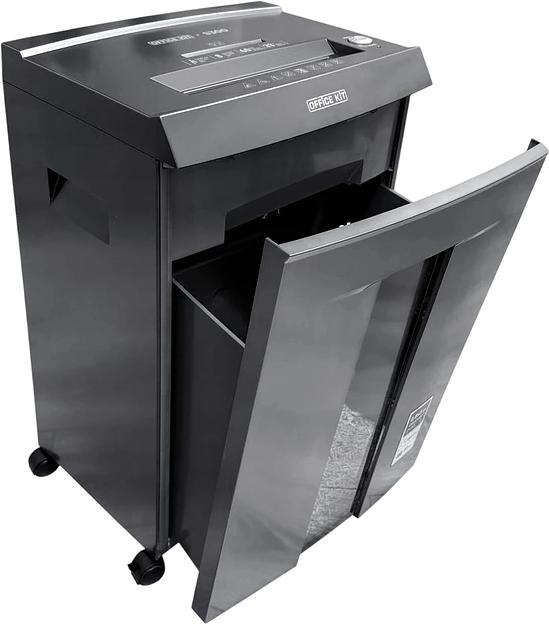 Шредер Office Kit S300 0,8x5 черный (секр.P-7) фрагменты 8лист. 33лтр. пл.карты CD фото 4