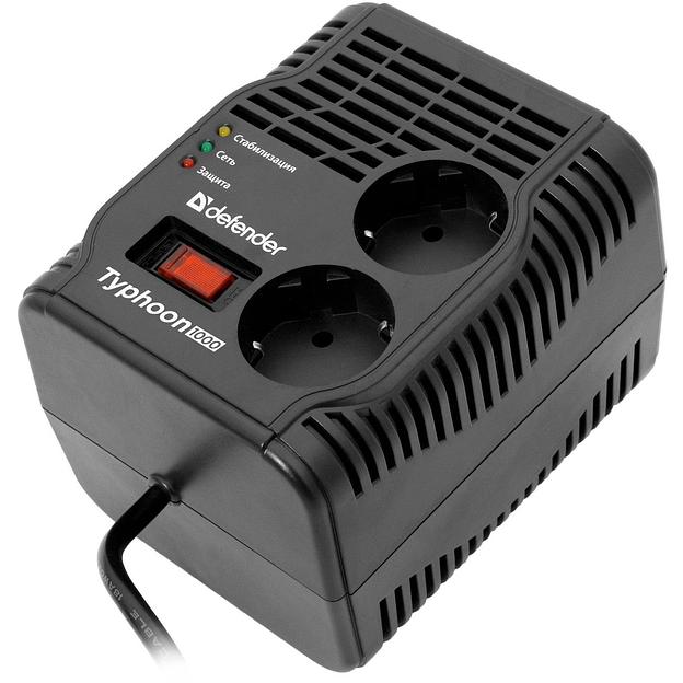 Стабилизатор напряжения Defender AVR Typhoon 1000 320Вт 1000ВА черный фото 4
