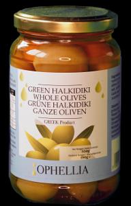 Оливки зеленые Халкидики с косточкой в рассоле, 370 мл. ОПТ фото 1