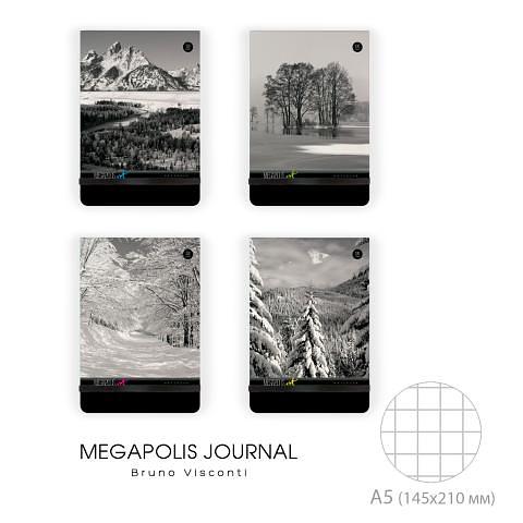 Записная книжка А5, 100л., клетка, MEGAPOLIS JOURNAL, на резинке, Bruno Visconti 3-475/01 фото 1