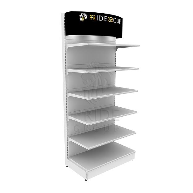 Стеллаж промо рекламный с фризом закругленным под софиты фото 1