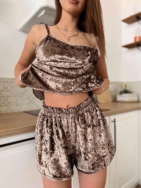 Пижамные шорты на резинке велюр опт фото 1