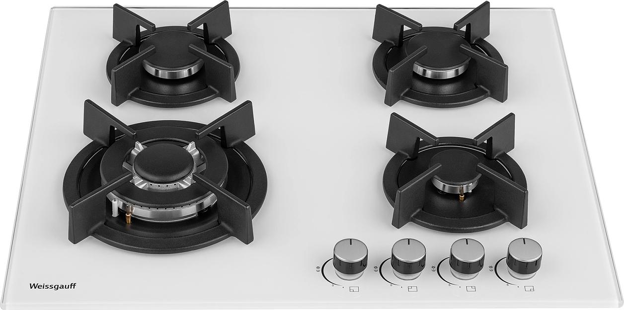 Газовая варочная поверхность Weissgauff HGG 640 WG Nano белый фото 2