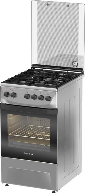 Плита Комбинированная Darina 1D1 КМ 241 311 X нержавеющая сталь/черный (стеклянная крышка) реш.чугун фото 1