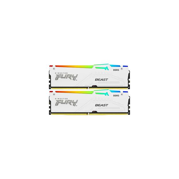 Оперативная память Kingston Fury Beast KF556C36BWEAK2-64 DDR5 - 2x 32ГБ 5600МГц, DIMM, White, Ret фото 1