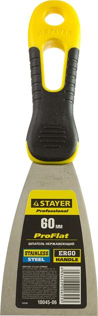 STAYER PROFlat, 60 мм, х-образное профилированное полотно, облегченная двухкомпонентная ручка, нержавеющий шпатель (10045-06) фото 3