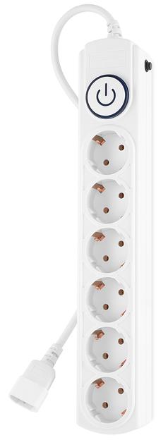 Сетевой фильтр Ippon BK-6-UPS-1.8-10-W 1.8м (6 розеток) белый (коробка) фото 1