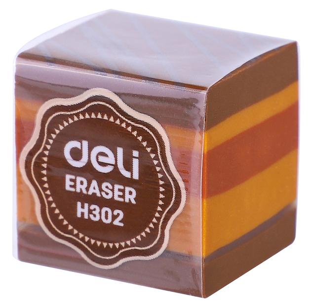 Ластик Deli EH302 прямоугольный 35x35x35мм ассорти индивидуальная картонная упаковка фото 5