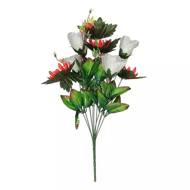 Букет астры с розами 11 голов (2 вида 5+6) 56см 202-693+628 фото 1