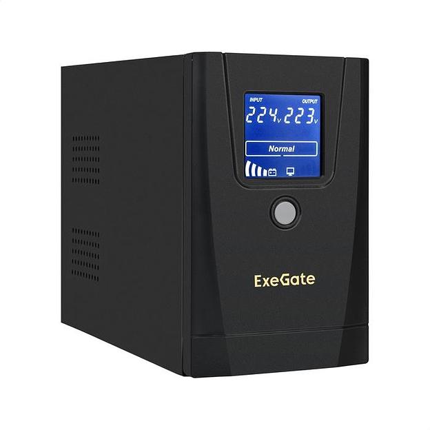 Exegate EX292788RUS ИБП ExeGate SpecialPro Smart LLB-1000.LCD.AVR.1SH.2C13.RJ.USB <1000VA/550W, LCD, AVR, 1*Schuko+2*C13, RJ45/11,USB, металлический корпус, Black> фото 1