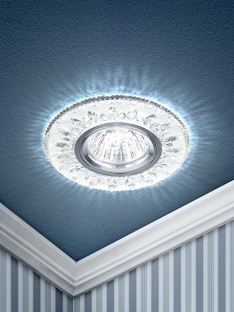 Эра Б0028080 DK LD9 SL/WH Светильник декор со светодиодной подсветкой MR16, прозрачный фото 4