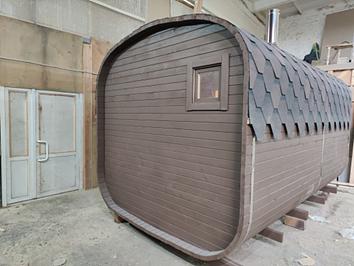 Баня-бочка шириной 2,45 метра «Вид 1» фото 6