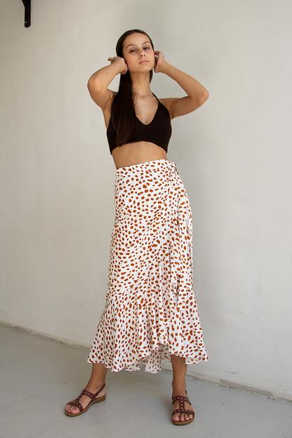 Юбка  ELEGANT002/02/Белый, коричневый  фото 4