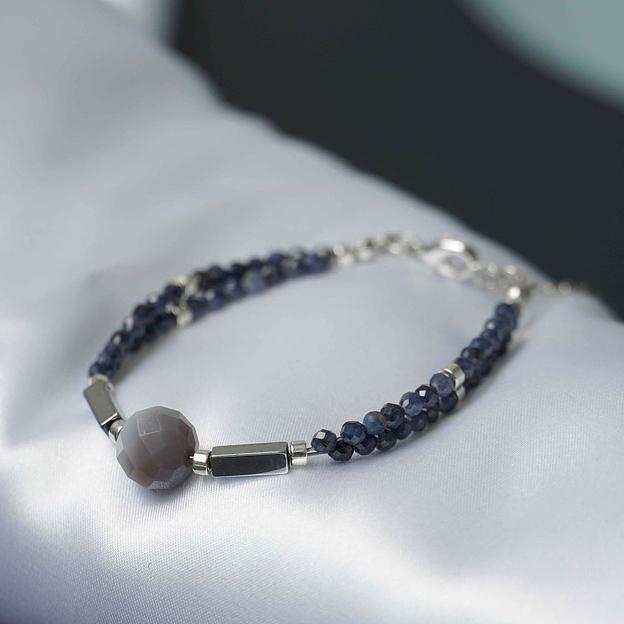 Браслет из сапфира и бразильского агата «Небесная гармония», опт фото 1