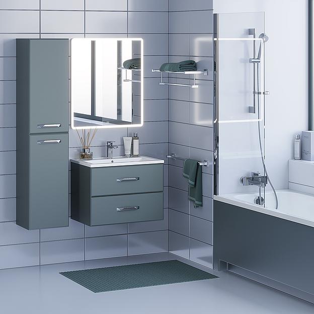 Тумба с раковиной для ванной Uperwood Foster 70 см, подвесная, серый графит фото 4