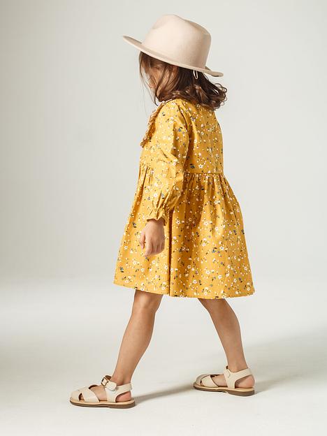 Платье MINI DI «Хлоя» цветочки на горчице, арт.130/825 ОПТ фото 7