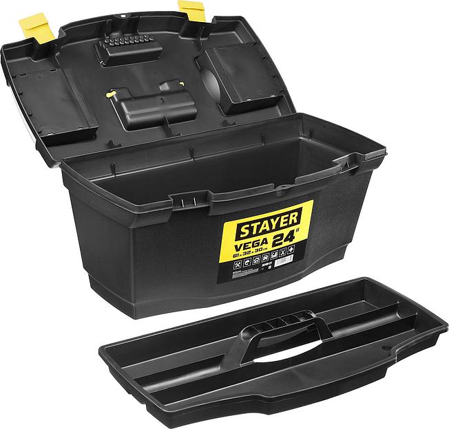 STAYER VEGA-24, 610 х 320 х 300 мм, (24″), пластиковый ящик для инструментов (38105-21) фото 2