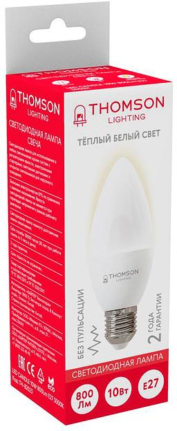 Лампа светодиодная Thomson TH-B2023 10Вт цок.:E27 свеча 220B 3000K св.свеч.бел.теп. Candle (упак.:1шт) фото 2