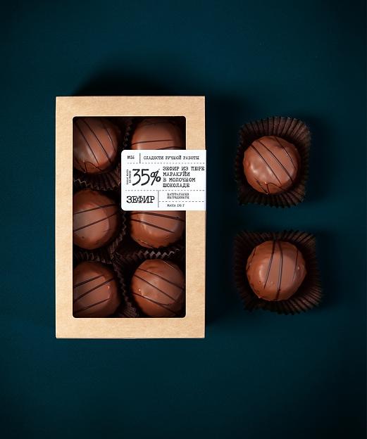 Зефир Kreola из пюре маракуйи в шоколаде 110 г, опт фото 1