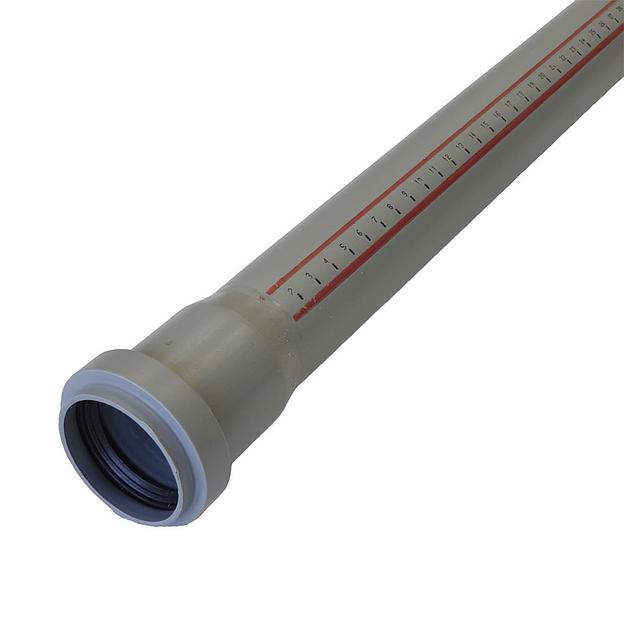 Труба канализационная 40x150 мм НТЕМ однораструбная, серая фото 2