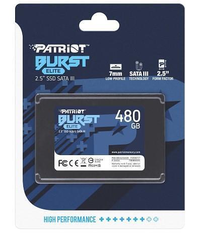 SSD PATRIOT Burst Elite 480Гб Наличие SATA 3.0 3D NAND Скорость записи 320 Мб/сек. Скорость чтения 450 Мб/сек. 2,5" TBW 200 Тб PBE480GS25SSDR фото 2