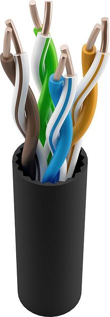 Кабель информационный NTSS NTSS-OUT-UTP4-5Е-PE-BL кат.5E U/UTP 4X2X24AWG PE внешний 305м черный фото 2