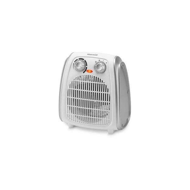 Тепловентилятор ТЭН Maxwell MW-3458, 2000Вт, с термостатом, 2 режима, белый фото 1