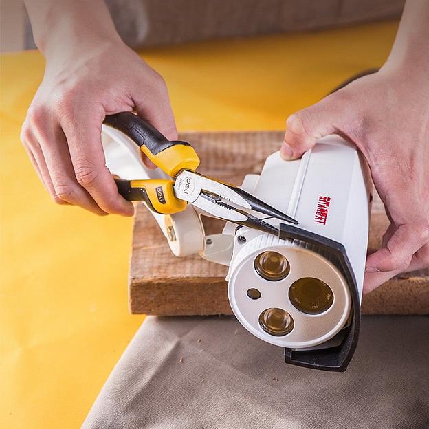 Удлиненные плоскогубцы Deli DL2108Z 200мм, сталь CrV, прорезиненная двухкомпонентная ручка фото 10