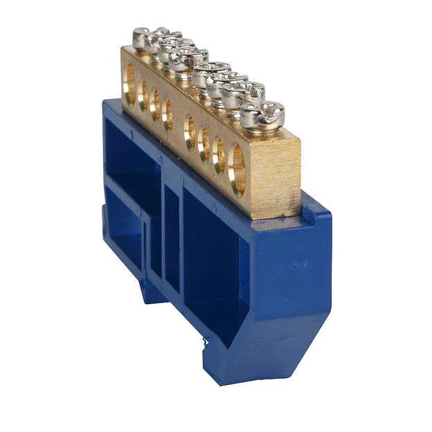 Шина нулевая с изолятором КЭАЗ OptiKit BB-D-N-DIN-12-6х9-синий фото 1