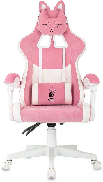 Кресло игровое Knight Kitty W розовый/молочный крестов. пластик белый фото 2