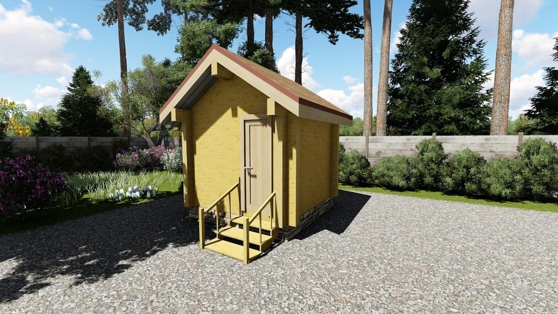 Проект бани из бруса «Дача 2» фото 1