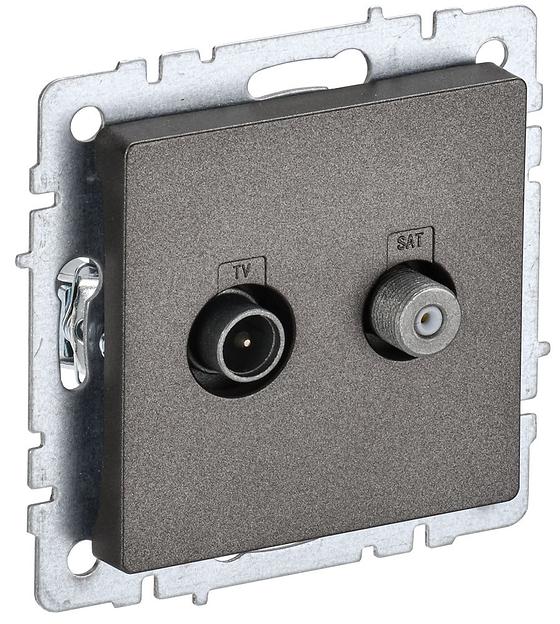 IEK BR-AF20-O-K45 BRITE Роз. двойная TV+SAT РТВ/РСп12-БрТБ бр. фото 1