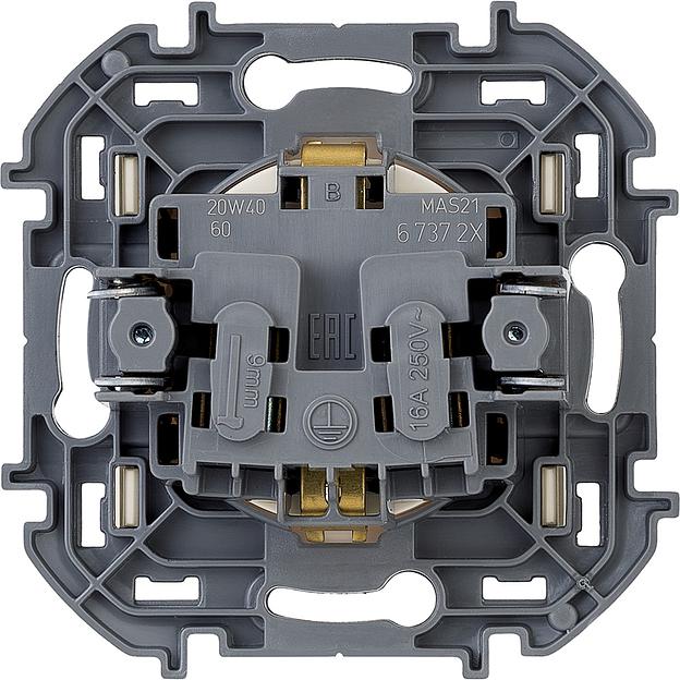 Legrand 673721 Розетка 2К+З - немецкий стандарт - 16 А - 250 В~ - INSPIRIA - слоновая кость фото 2