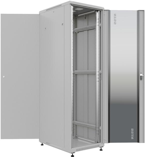Шкаф серверный NTSS Премиум (NTSS-R42U6080GS) напольный 42U 600x800мм пер.дв.стекл металл 900кг серый IP20 сталь фото 5