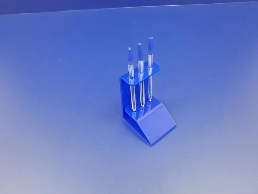 Подставка для ручек карандашей кистей 3 секции.(вертикальное размещение, место для логотипа, синяя) фото 1