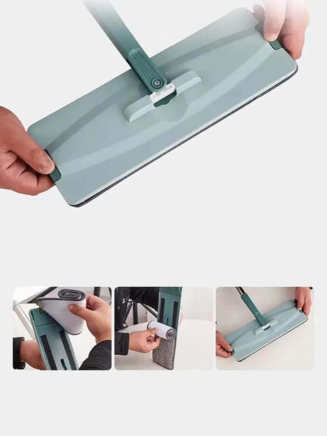 Комплект ведро 8 л с системой отжима и швабра с дополнительной насадкой CJ-008 синий, зелёный, бордовый фото 4