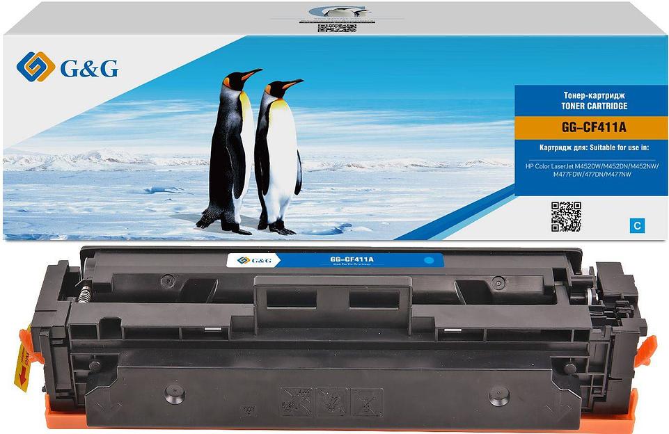 Картридж G&G, аналог HP CF411A синий 2.3k с чипом фото 1