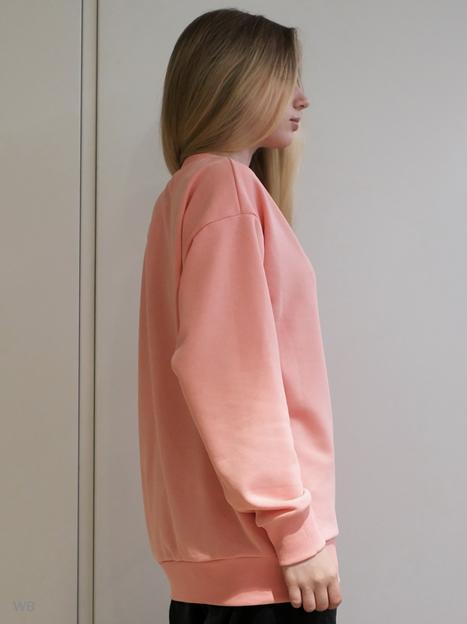 Свитшот базовый без начеса, персиково-розовый, опт фото 2