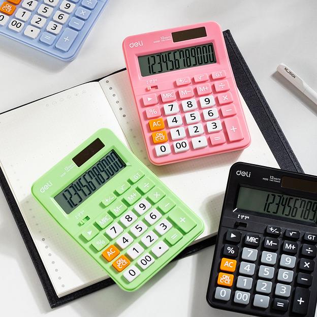 Калькулятор настольный Deli EM210FGREEN зеленый 12-разр. фото 4