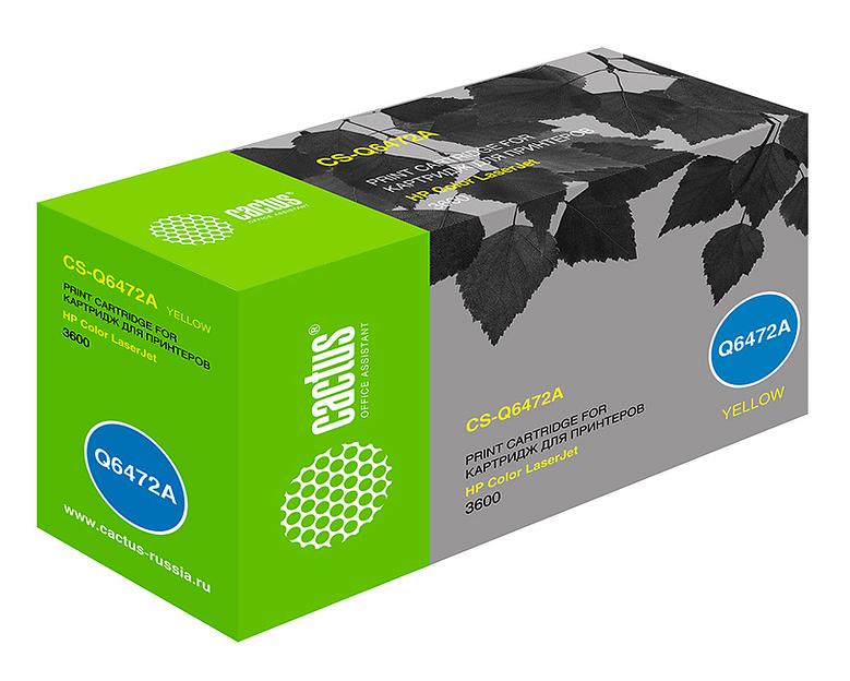 Картридж лазерный Cactus CS-Q6472A Q6472A желтый (4000стр.) для HP CLJ 3600 фото 1